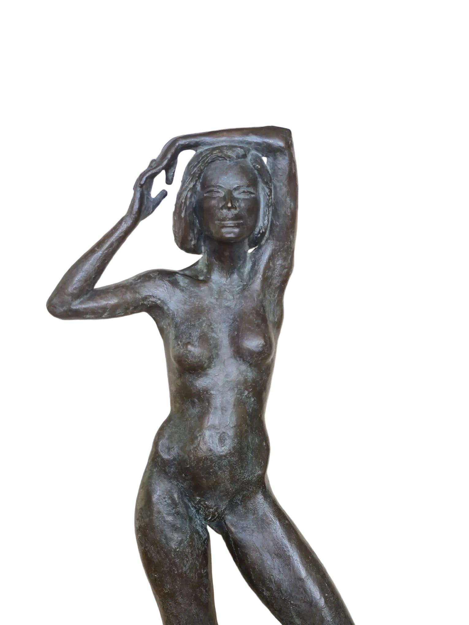 Bronzeskulptur Weiblicher Akt – Tanzende Frau – Zeitgenössische Kunst – Naturalistische Bronze