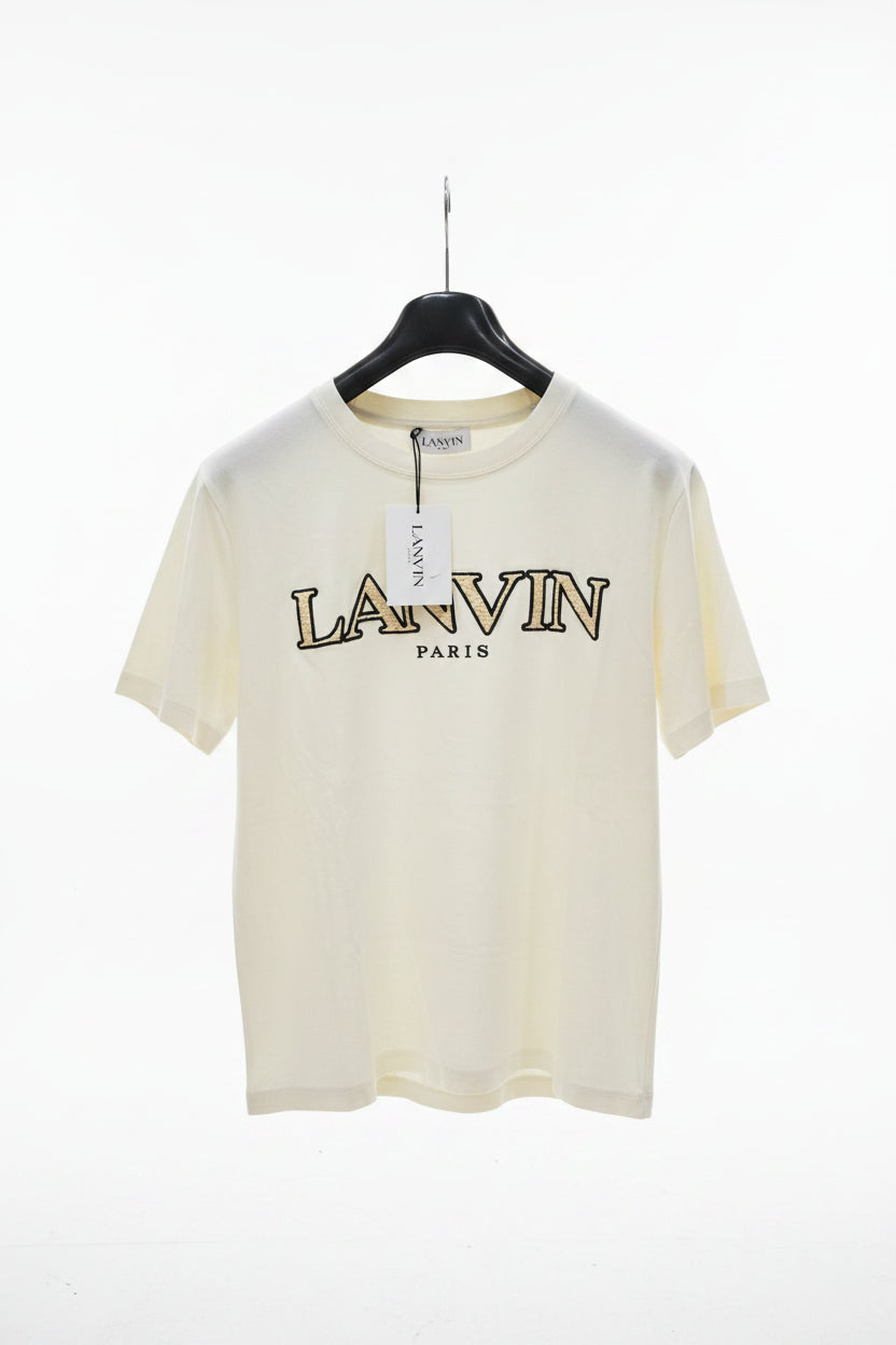 Lanvin Paris T-Shirt Creme Bestickt