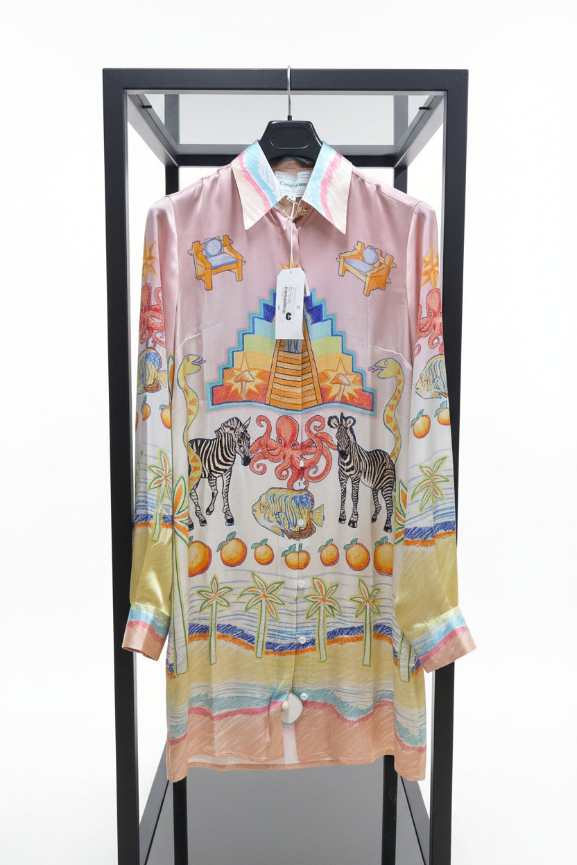 Casablanca Tennis Club Seidenhemd Safari Print