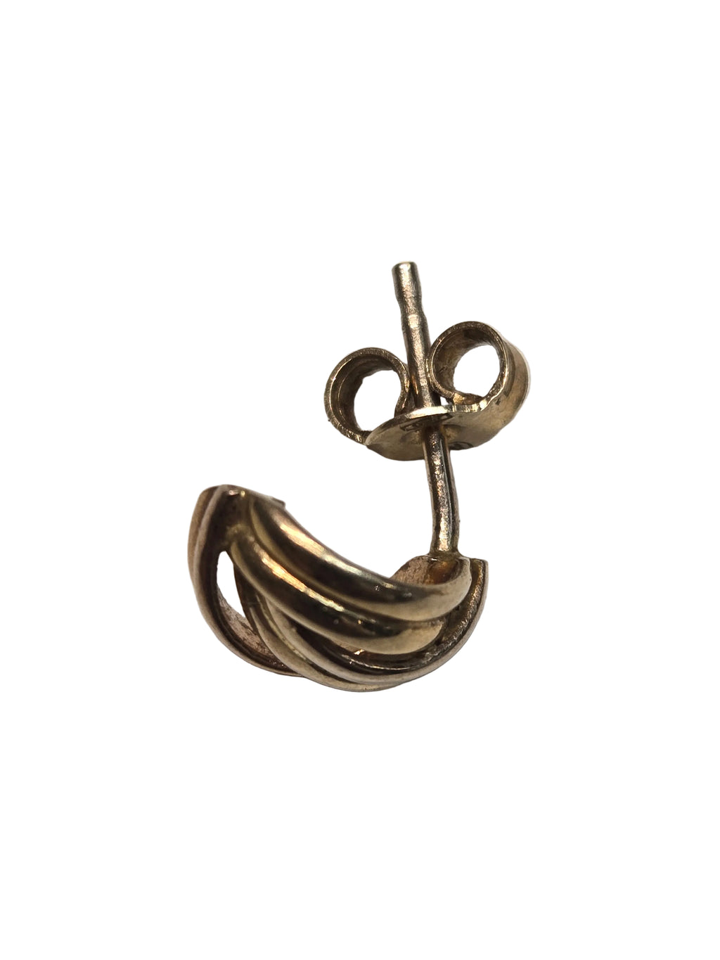Goldohrstecker 750 Gelbgold Flechtmuster