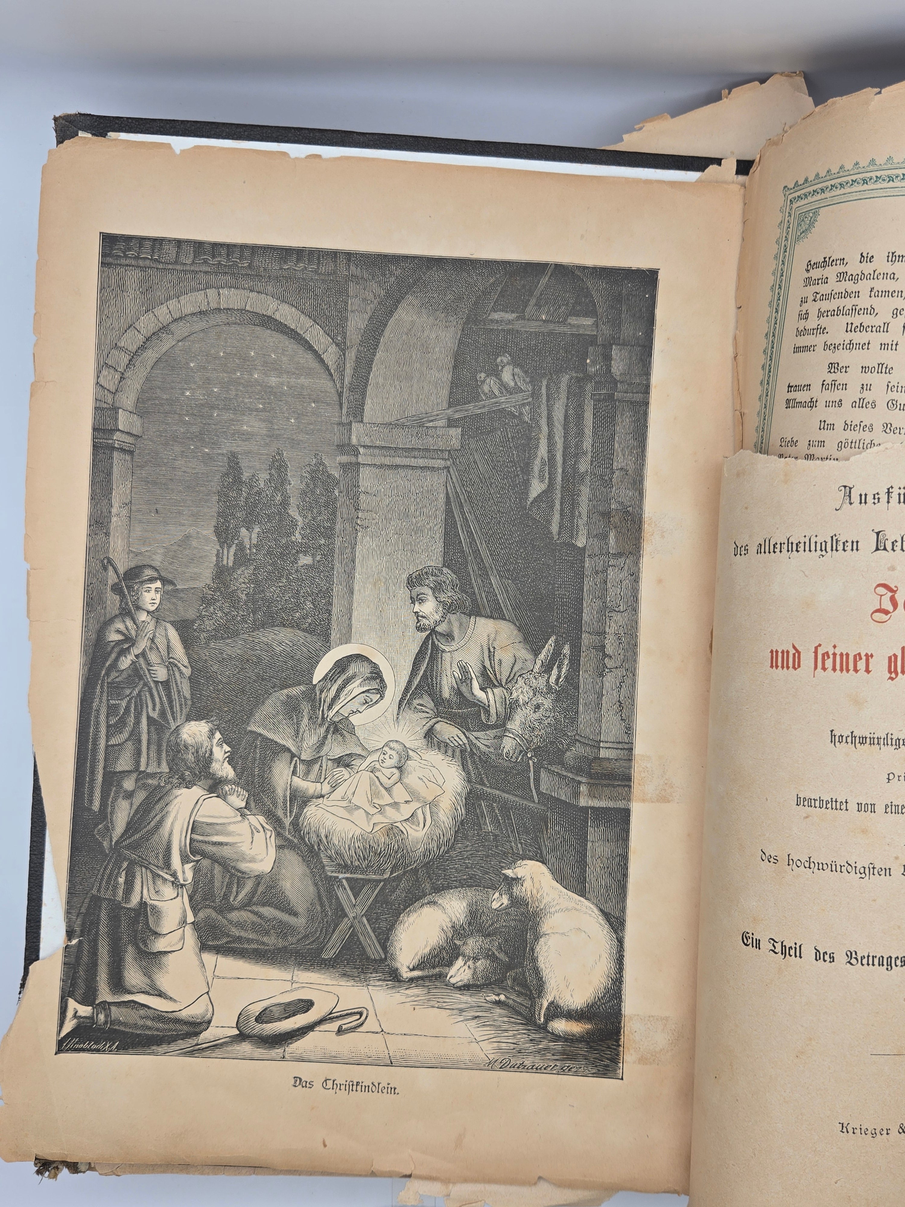 Antikes Katholisches Grosswerk "Das grosse Leben Christi"