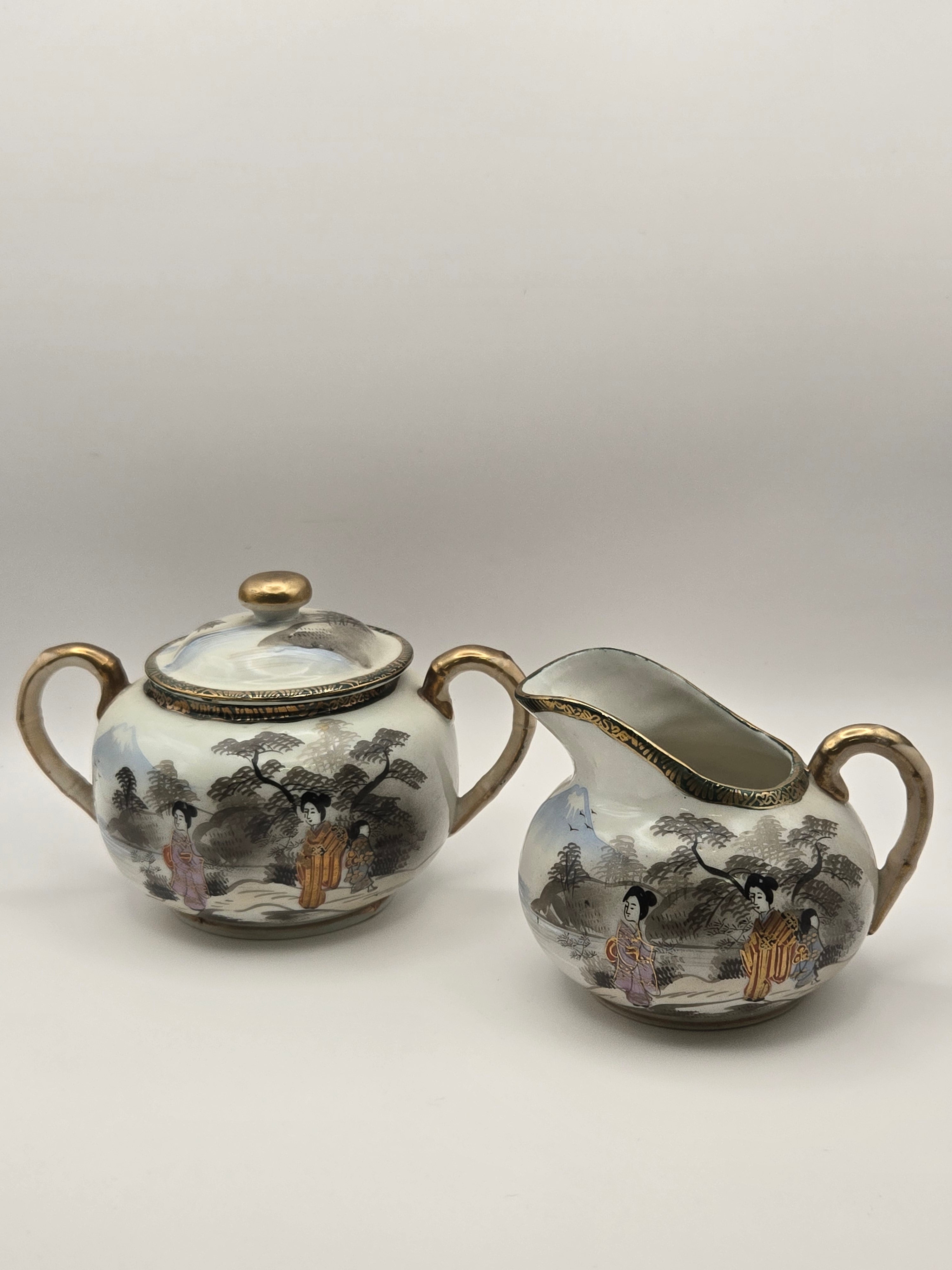 Japanisches Porzellan Teeservice Geisha Motiv