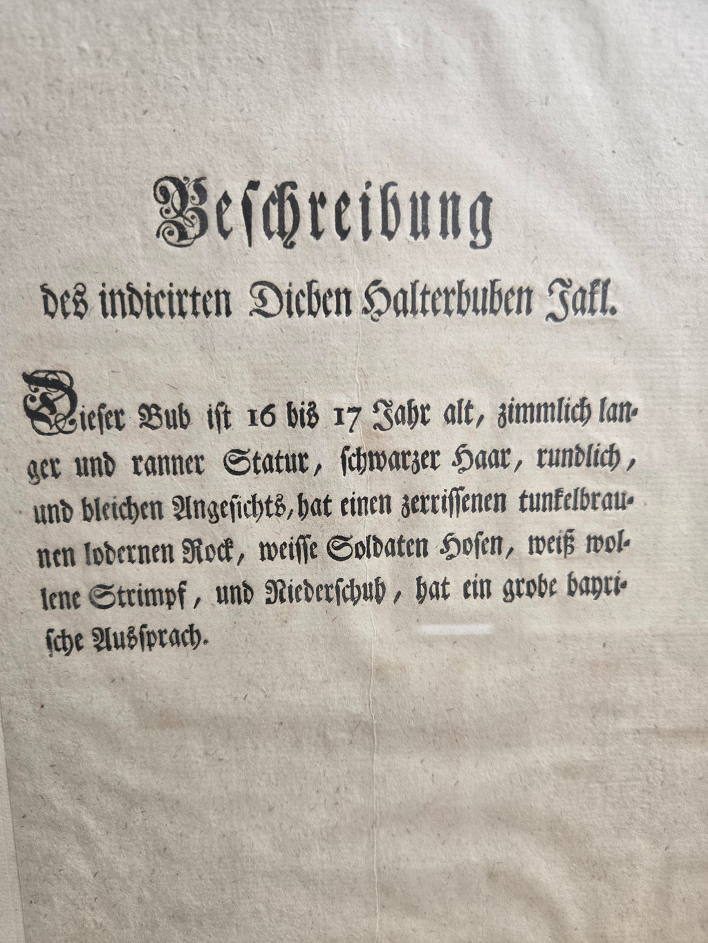 Steckbrief 1800 — Der Dieb Jakl
