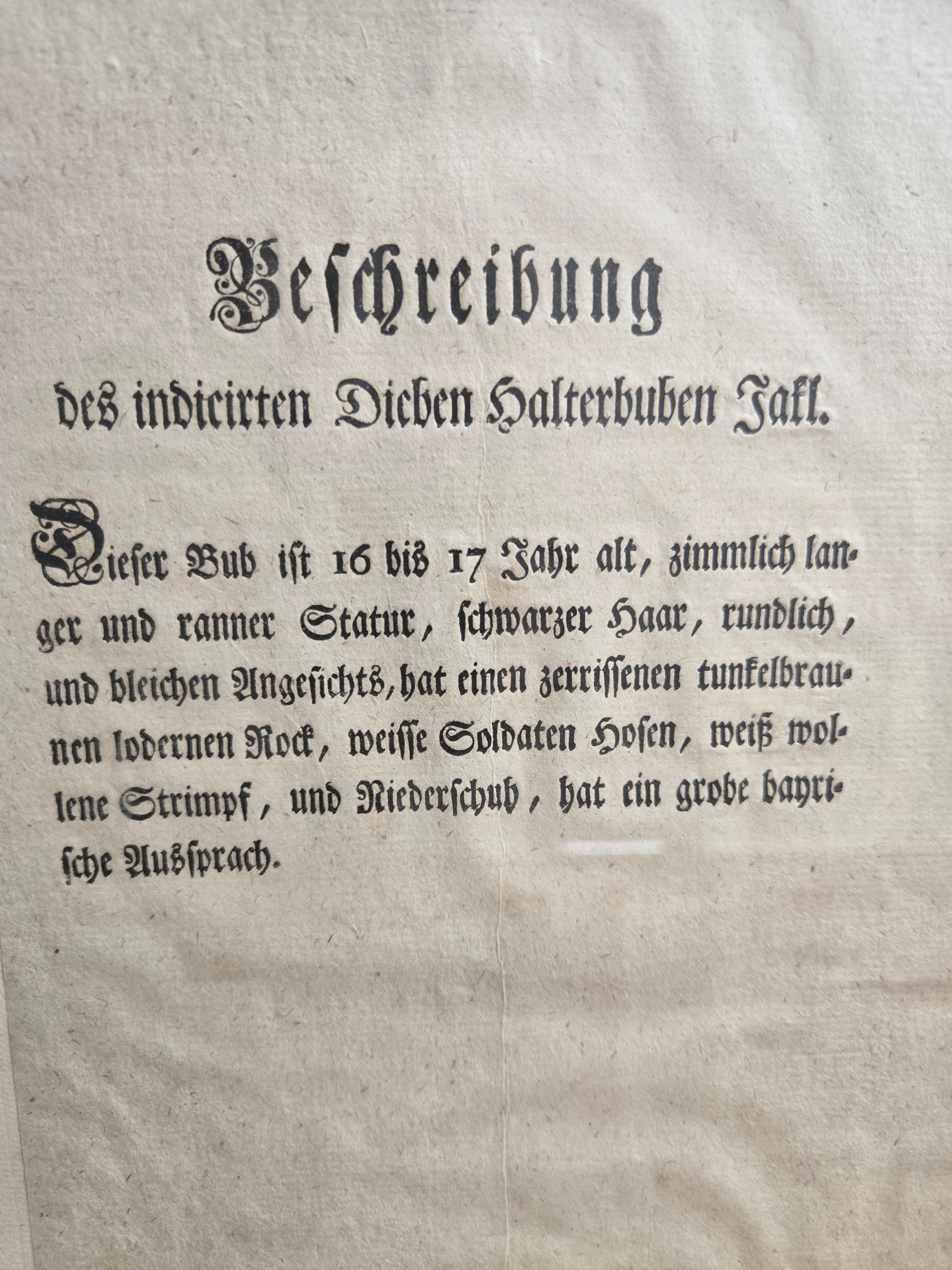 Steckbrief 1800 — Der Dieb Jakl