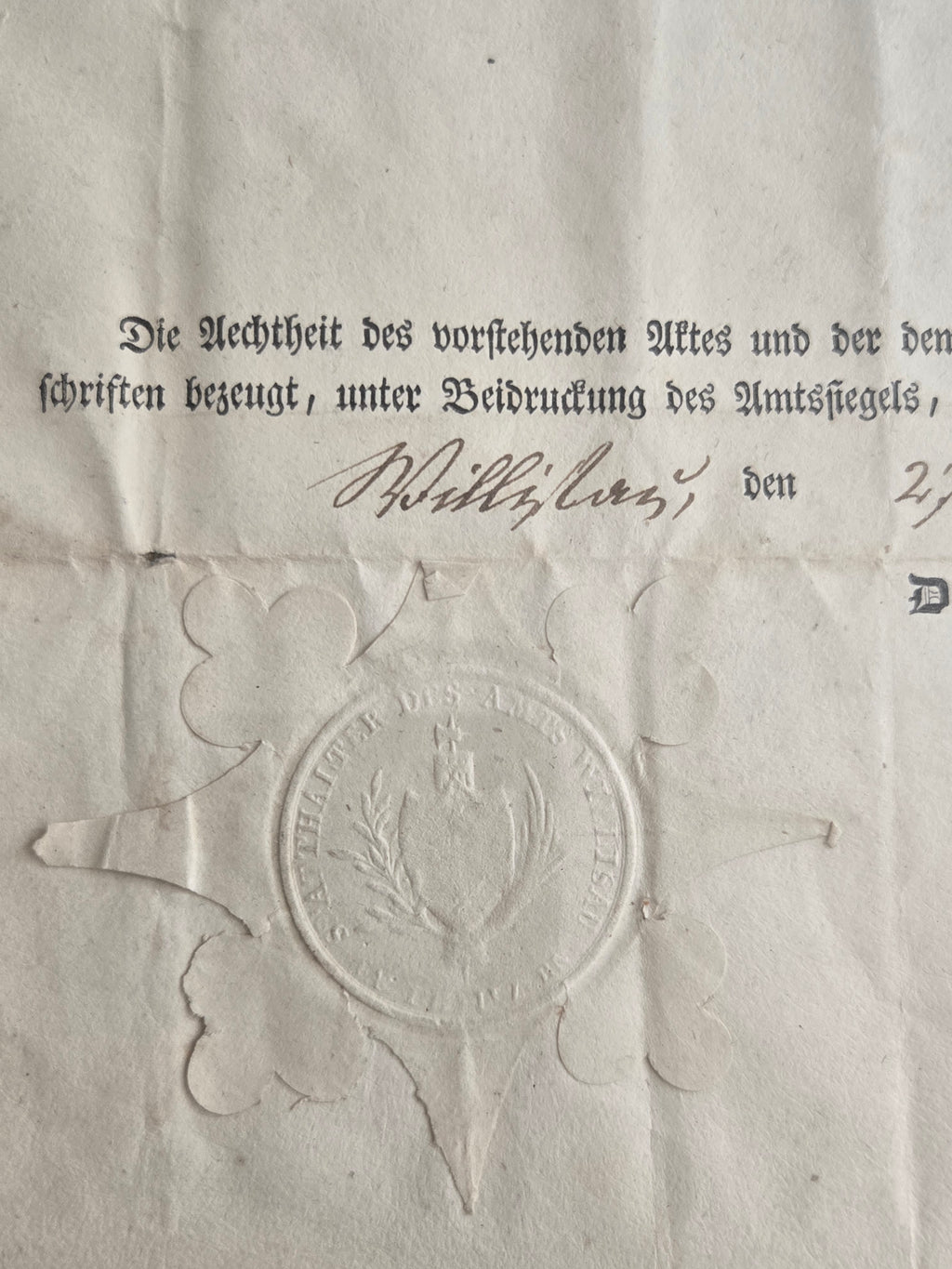 Heimathschein Luzern 1838 — Conrad Trübiffer