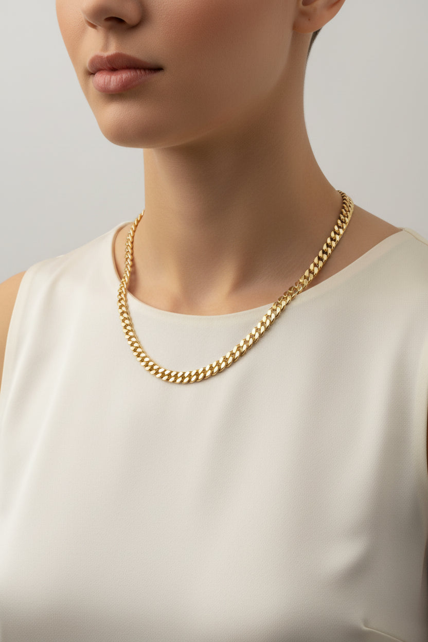 Goldkette Panzer – 750 Gelbgold 60 cm