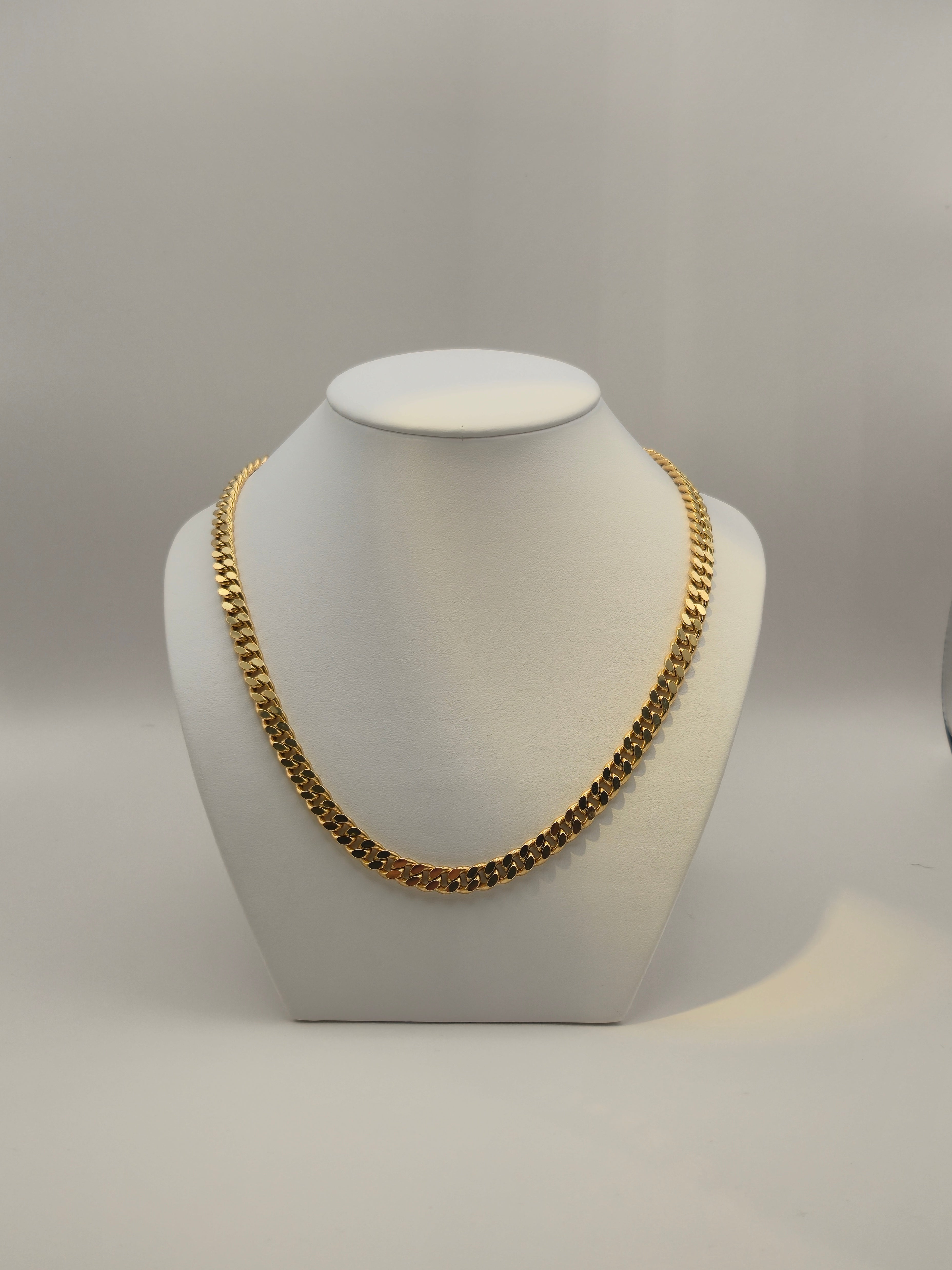 Goldkette Panzer – 750 Gelbgold 60 cm