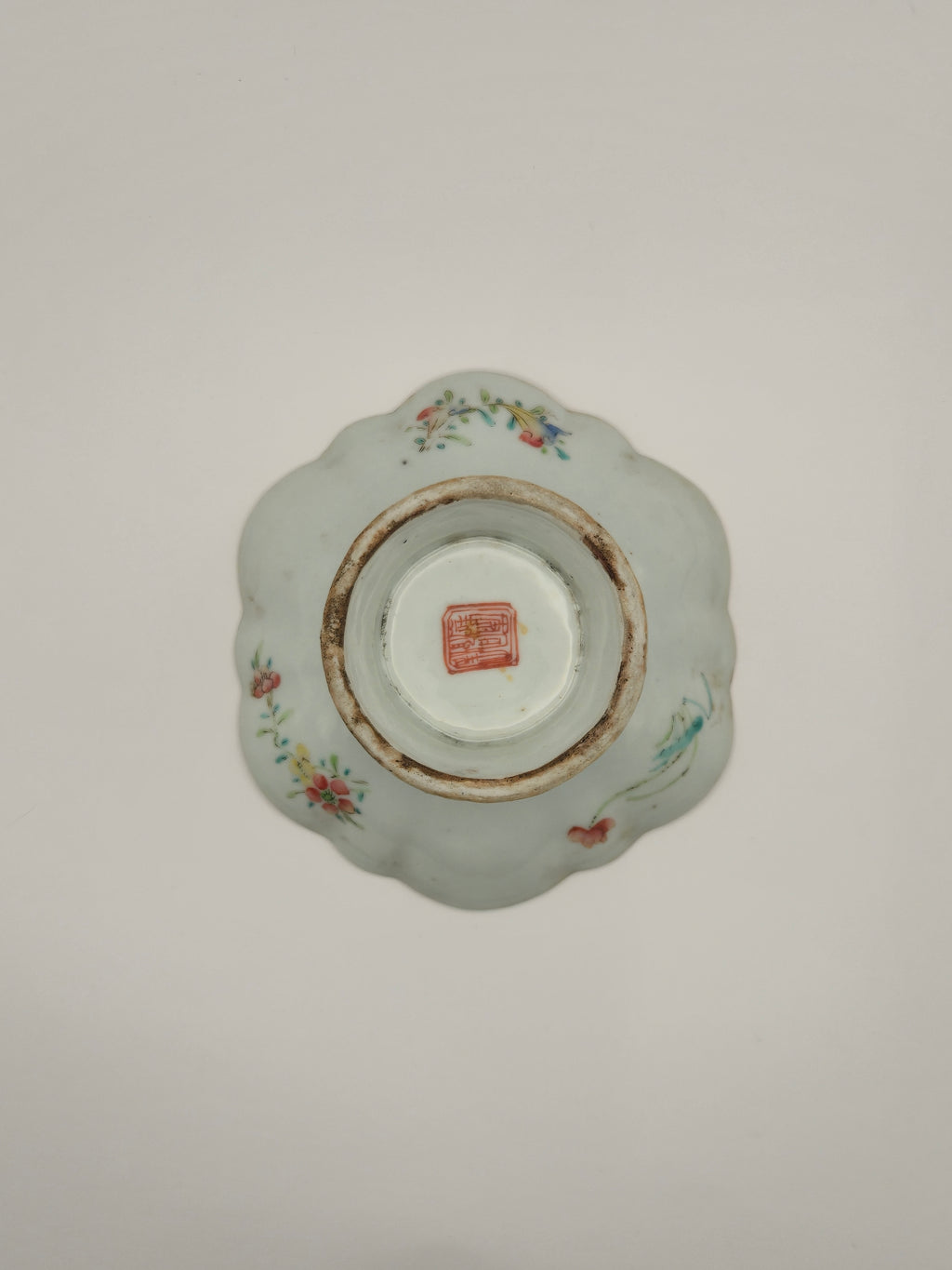 Chinesische Famille Rose Tazza Teller Drachen Turkis