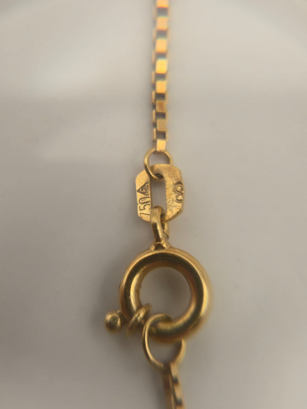 Goldkette 750 mit Bernstein Herz-Anhänger