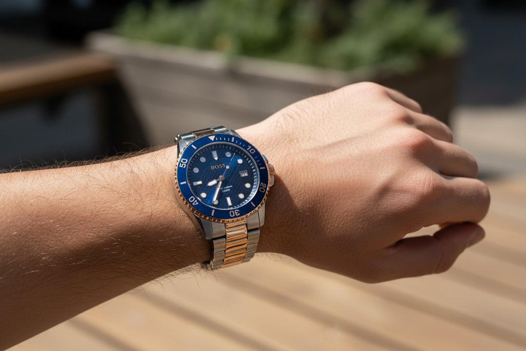 Hugo Boss Herrenuhr – Diver Blue Rosegold