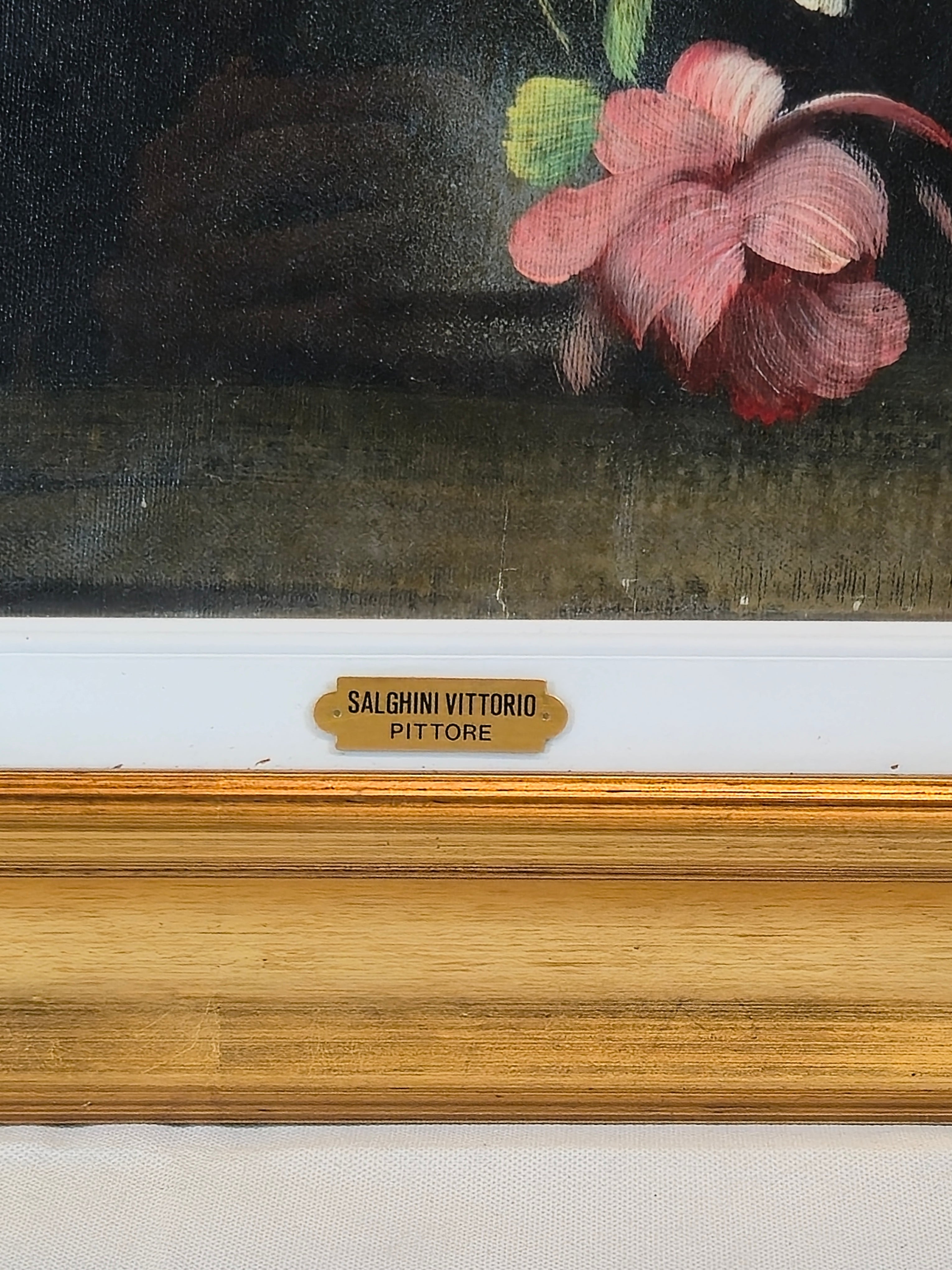 Folgnini Vittorio – Blumenstilleben Ol auf Leinwand 50x70