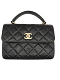 Chanel Trendy CC Top Handle Bag Schwarz Lammfell