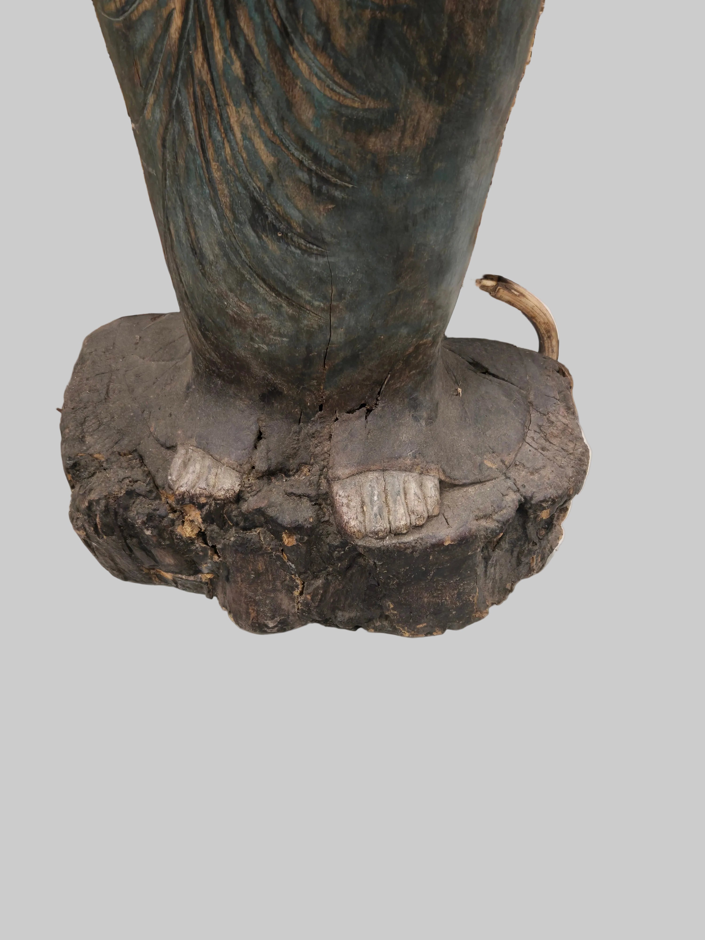 Grosse Ägyptische Pharao Holzfigur Mumienform — AKTUALISIERT