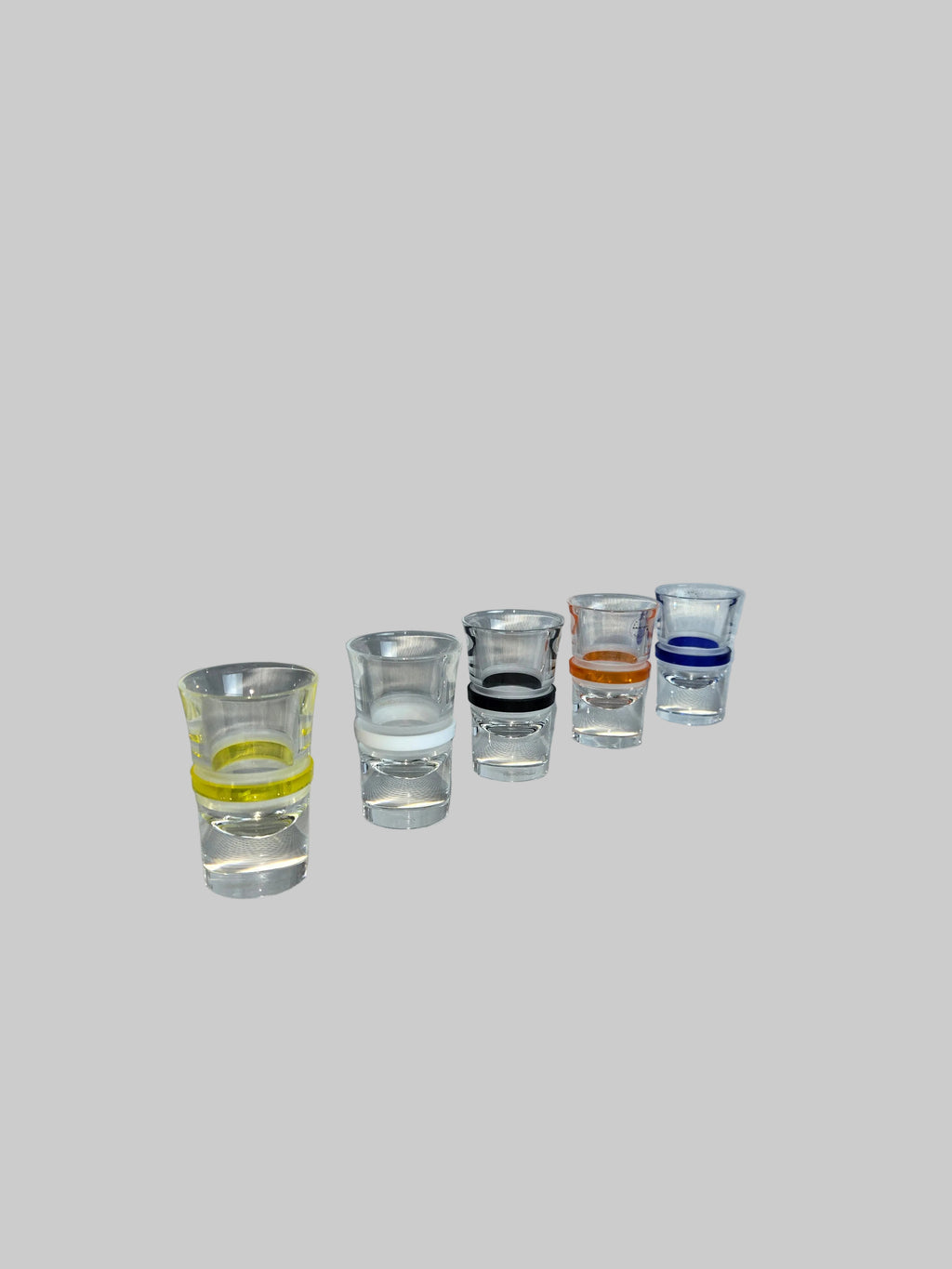 Talvia Schnapsgläser Set 5-teilig Farbige Ringe Klarglas