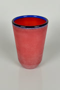 Franco Moretti Murano Satinato Vase Rot-Blau