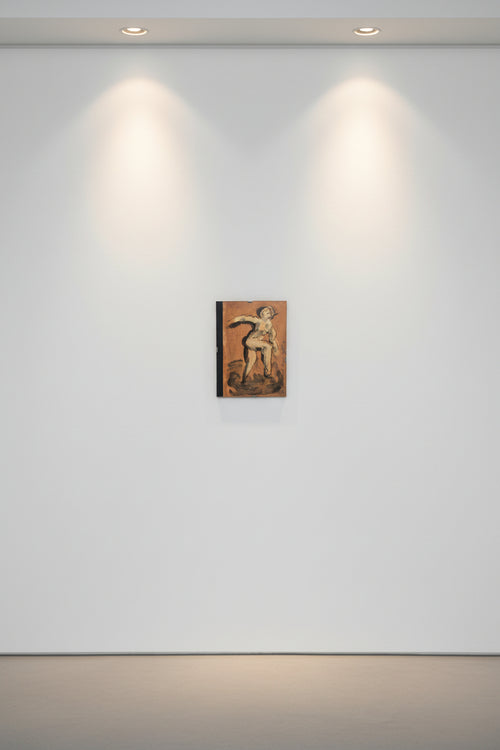 Aquarell Tanzende Figur Expressiv Ocker-Braun 1996