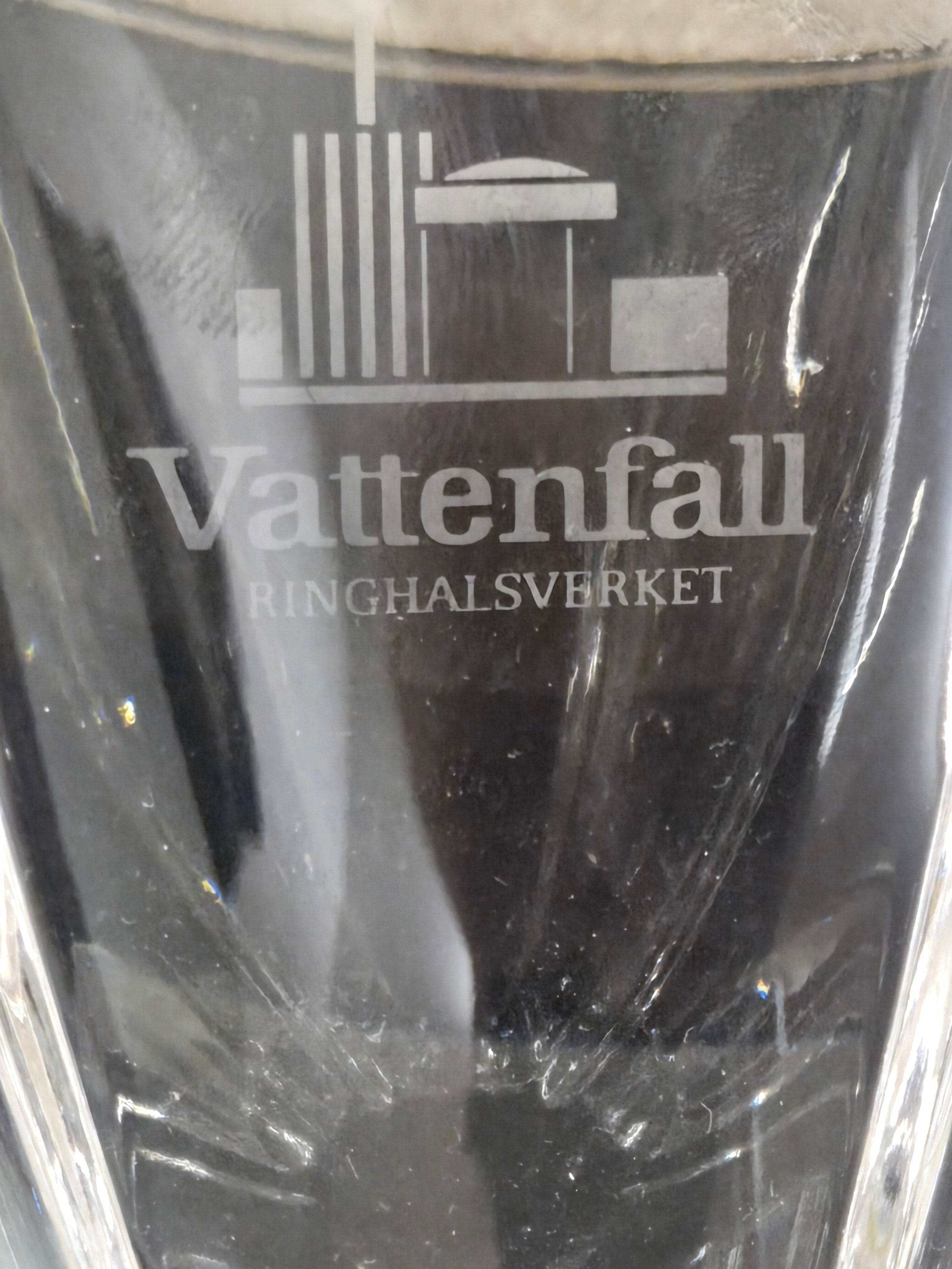 Orrefors Sweden Kristallschale Vattenfall Ringhalsverket Gravur