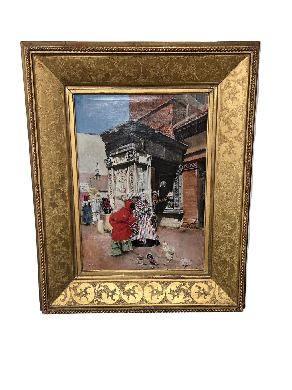 Lucius Rossi Antique Oil Painting 1885 – Karneval Szene