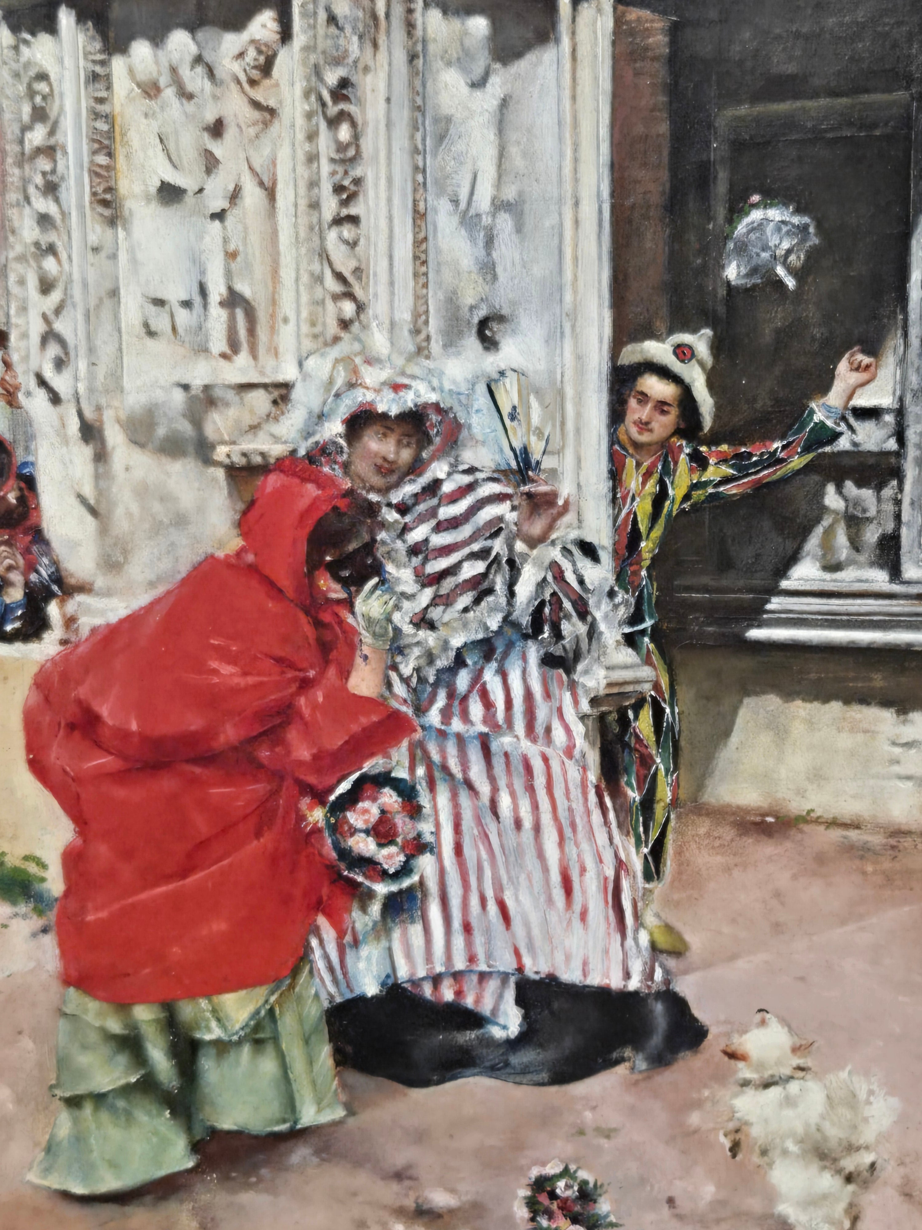 Lucius Rossi Antique Oil Painting 1885 – Karneval Szene