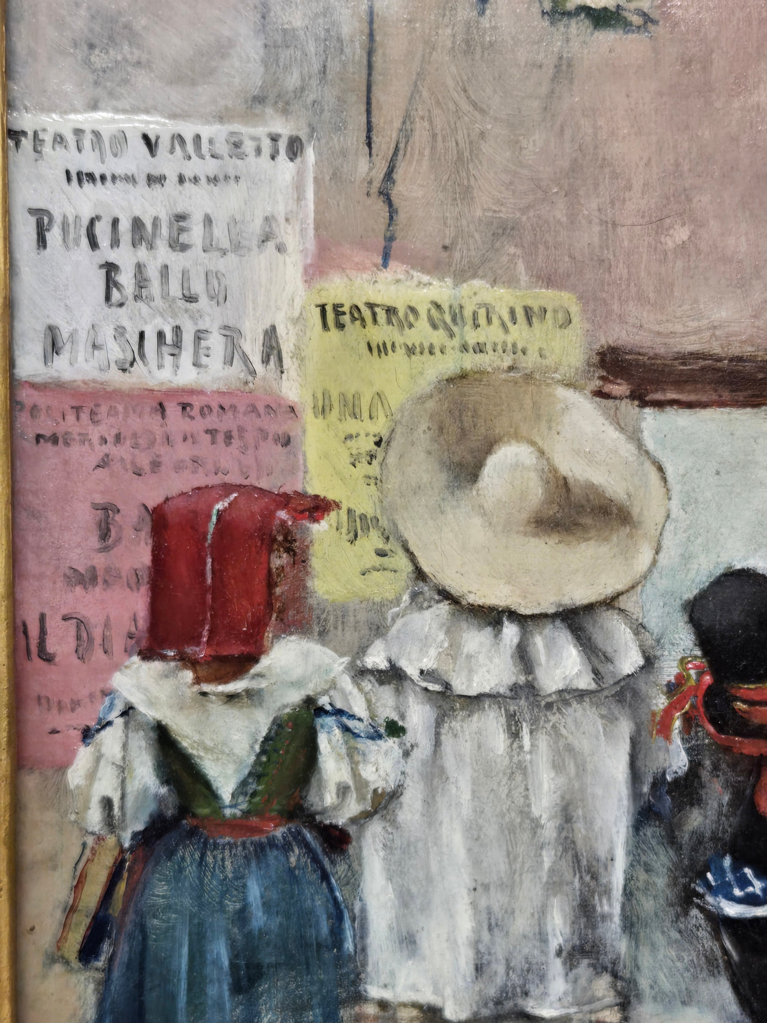 Lucius Rossi Antique Oil Painting 1885 – Karneval Szene