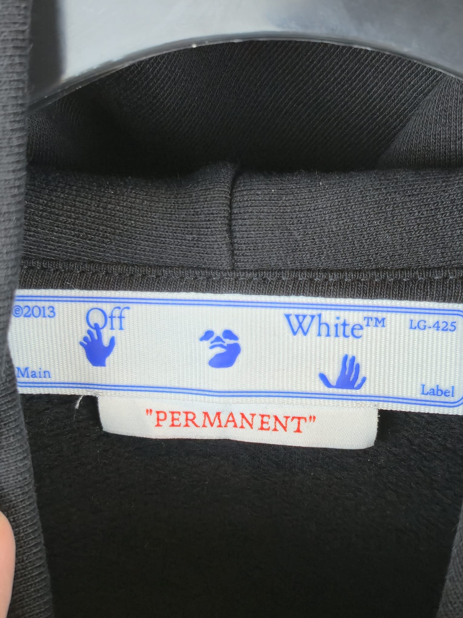 Off-White™ Hoodie „Mona Lisa" – NEU – Schwarz/Blau – PERMANENT Collection – Größe L – Original Hangtag