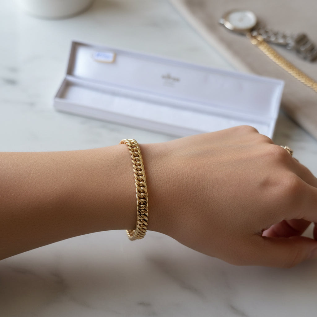 Goldarmband – Breites Panzerarmband – Gelbgold – Höfer Goldschmied Solothurn – Mit Originaletui