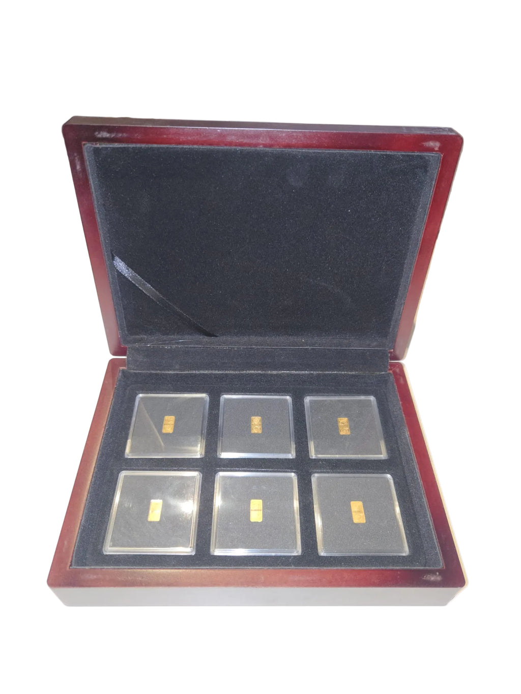 Goldbarren Set – 6 × 0,5g Gold 585 – Million Dollar Collection – „1898 Single 9 Pond" – Holzschatulle & Zertifikat