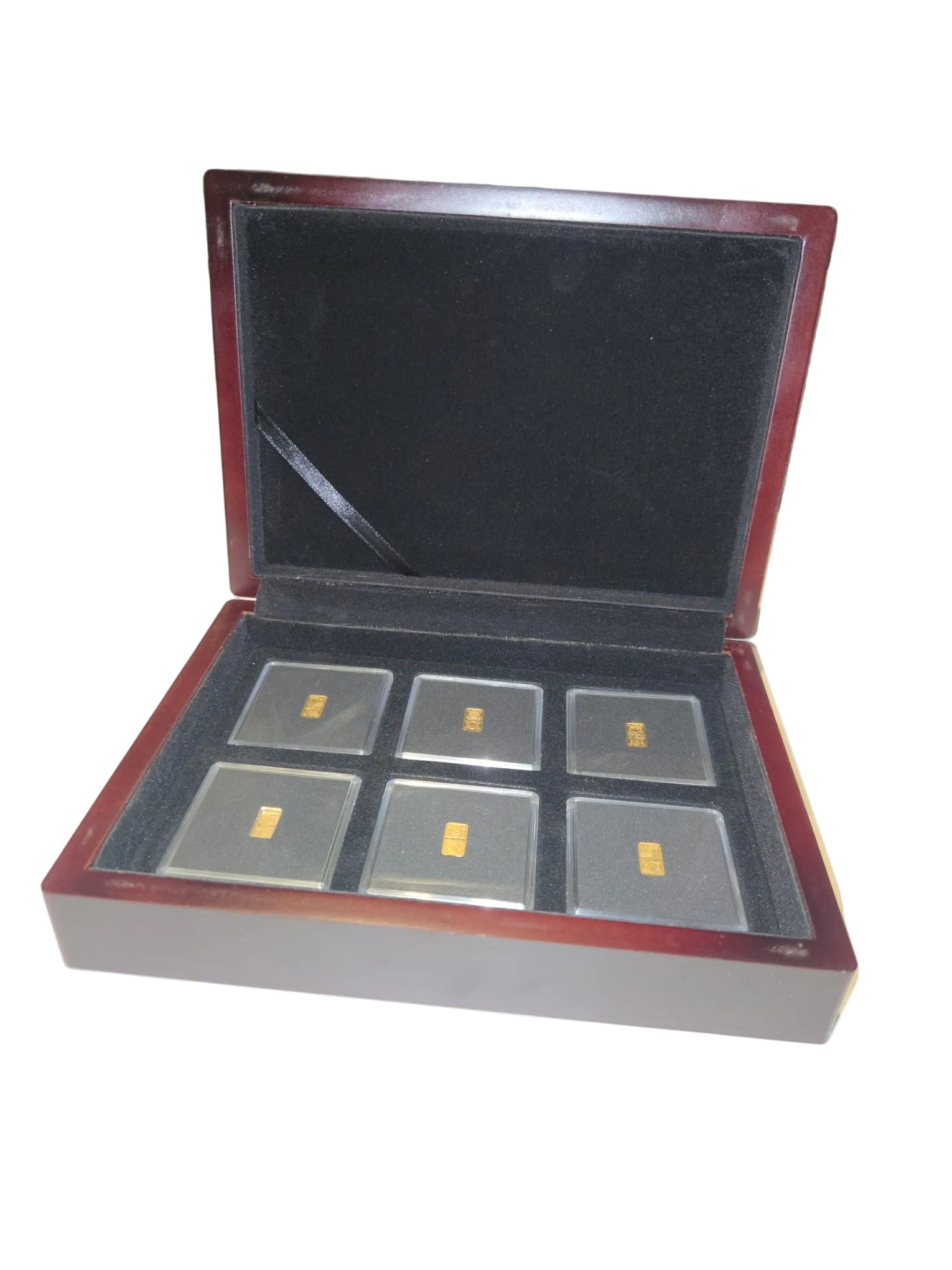 Goldbarren Set – 6 × 0,5g Gold 585 – Million Dollar Collection – „1898 Single 9 Pond" – Holzschatulle & Zertifikat
