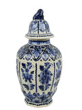 Antike Delfter Deckelvase – Blau-Weiß – Handgemalt – Holland