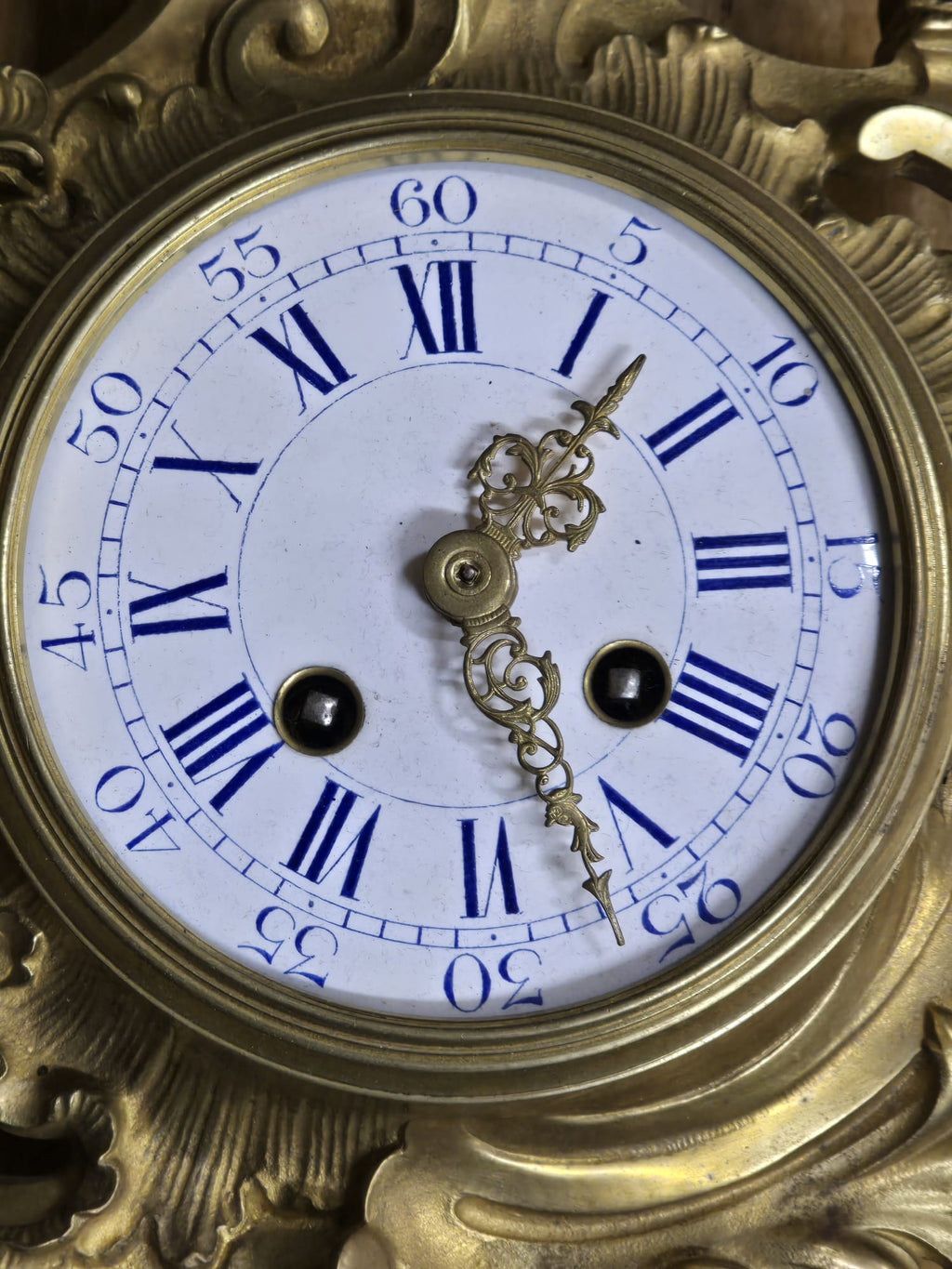 Antike Französische Bronze Cartel Wanduhr – Louis XV Rokoko