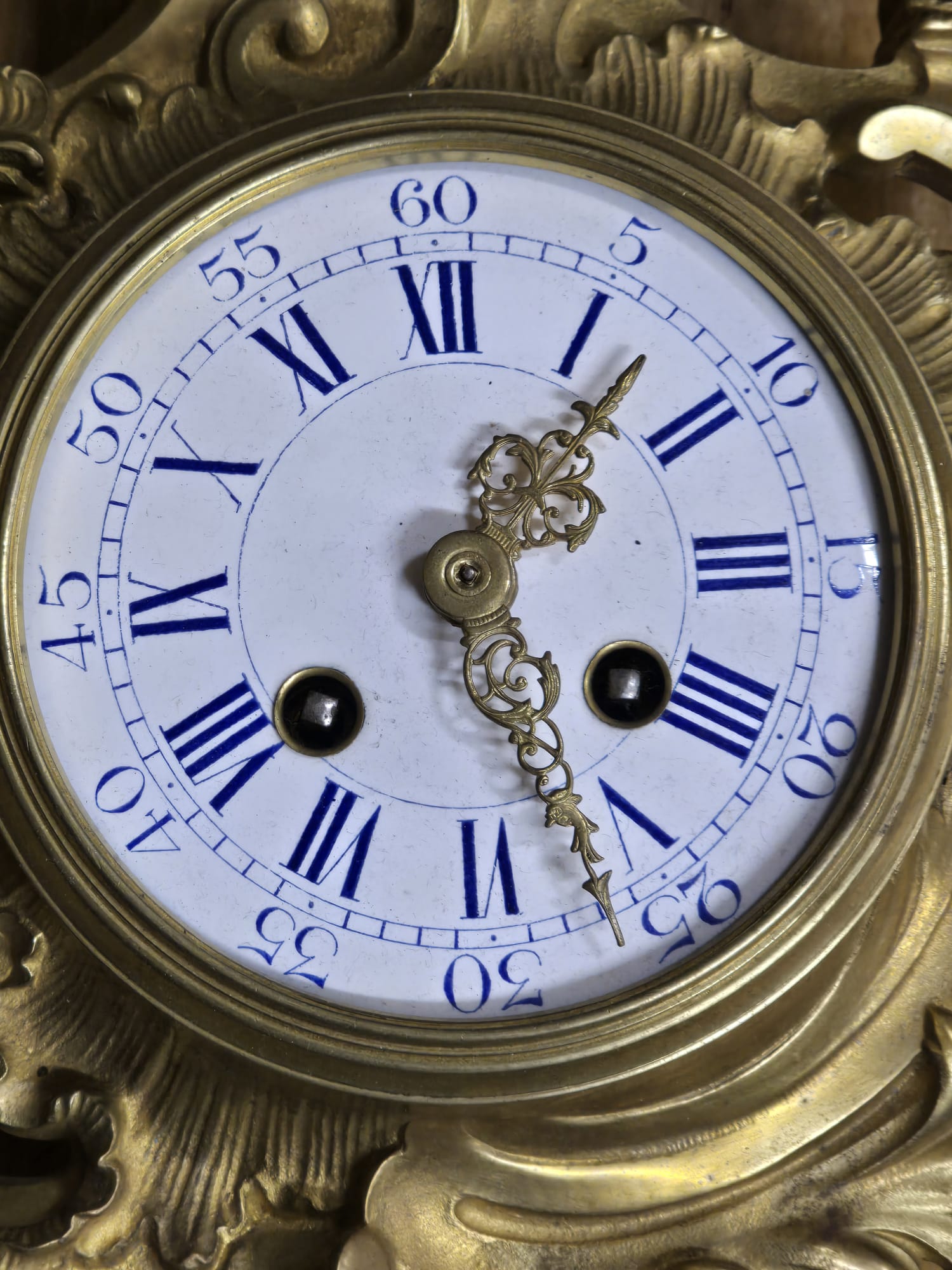 Antike Französische Bronze Cartel Wanduhr – Louis XV Rokoko