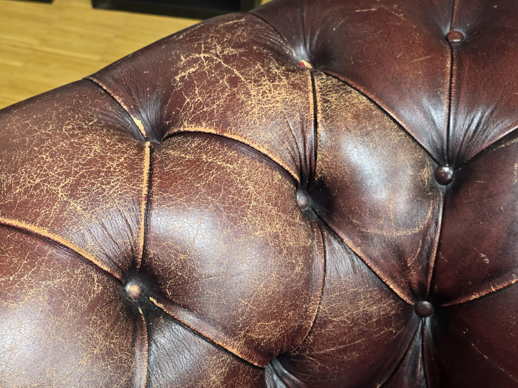 Vintage Chesterfield Ledersessel – Bordeaux