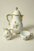 Delinières & Co Limoges Kaffeeservice 3-teilig Blumendekor Gold