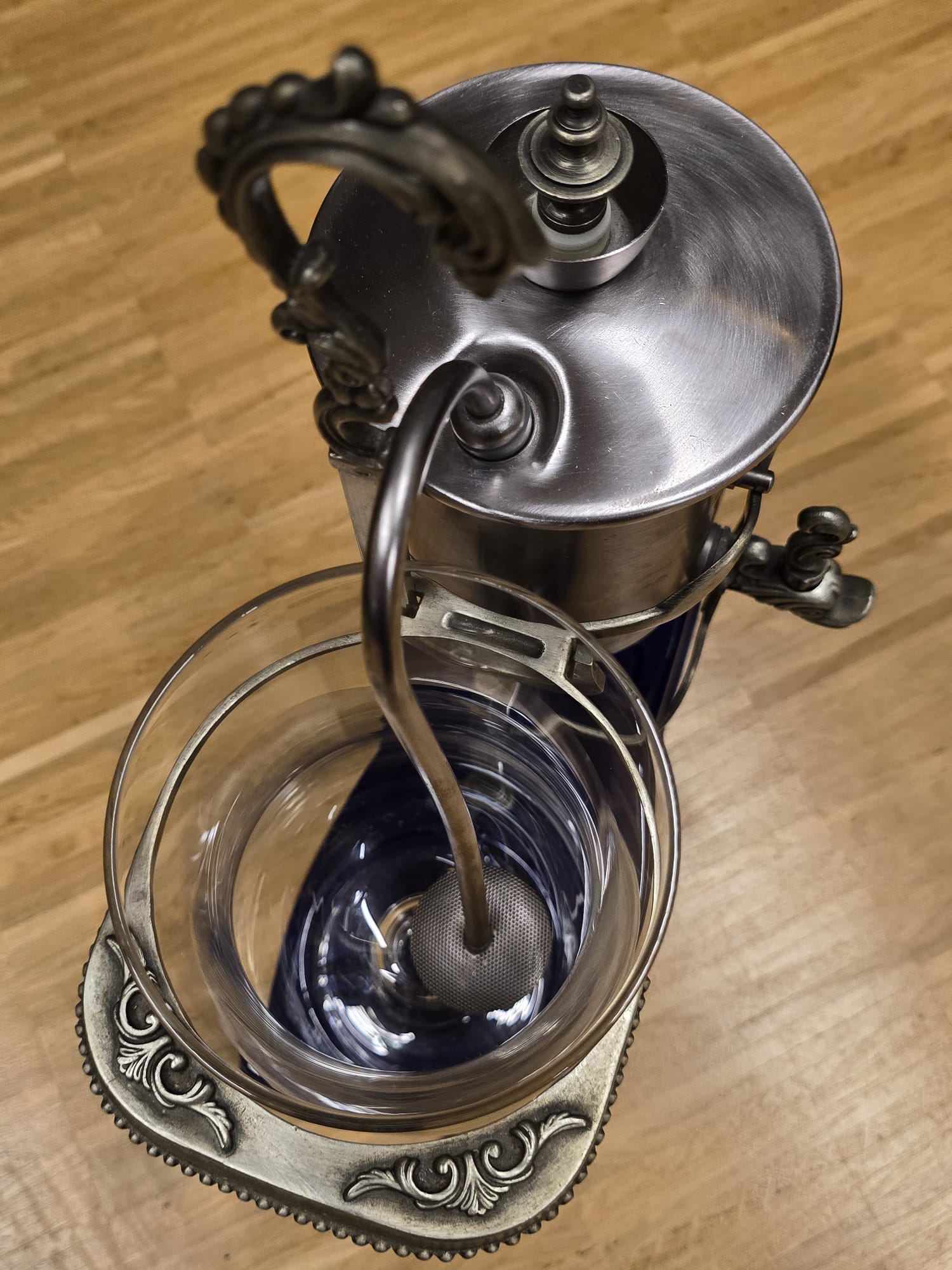 Royal Belgian Siphon Kaffeemaschine Vintage Kobaltblau