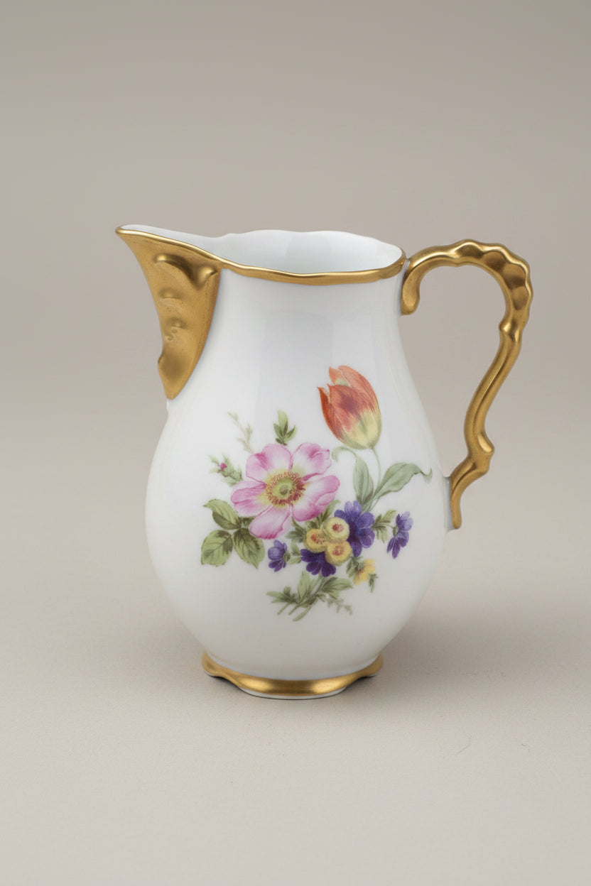 Delinières & Co Limoges Kaffeeservice 3-teilig Blumendekor Gold