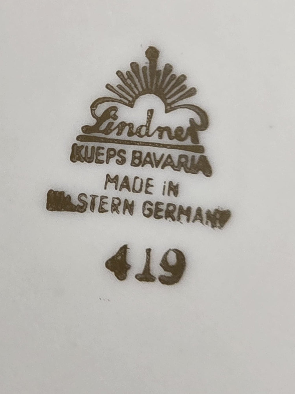 Lindner Kueps Bavaria Tasse mit Untertasse Blumendekor Gold