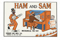 Ham and Sam Mechanical Tin Toy Blechschild Unique Art 1921