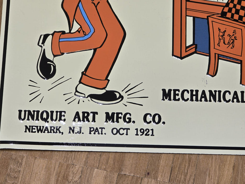 Ham and Sam Mechanical Tin Toy Blechschild Unique Art 1921