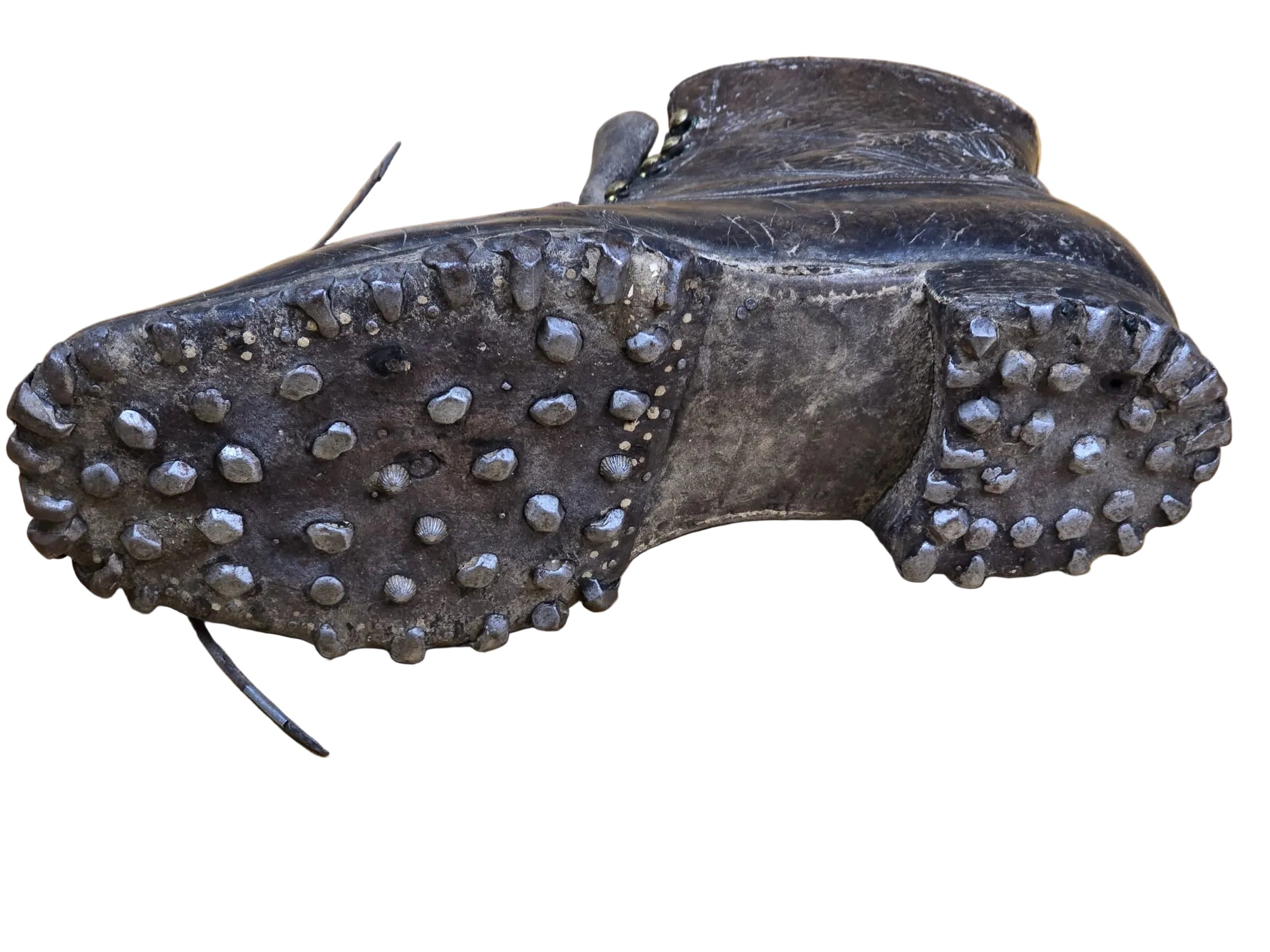 Antike Bergschuhe mit Holzleisten Jahrgang 1890