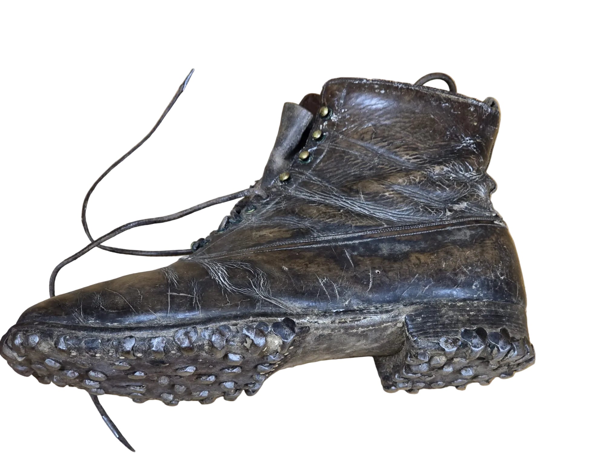 Antike Bergschuhe mit Holzleisten Jahrgang 1890