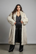 Luxury Vintage Fur Coat Silver Grey