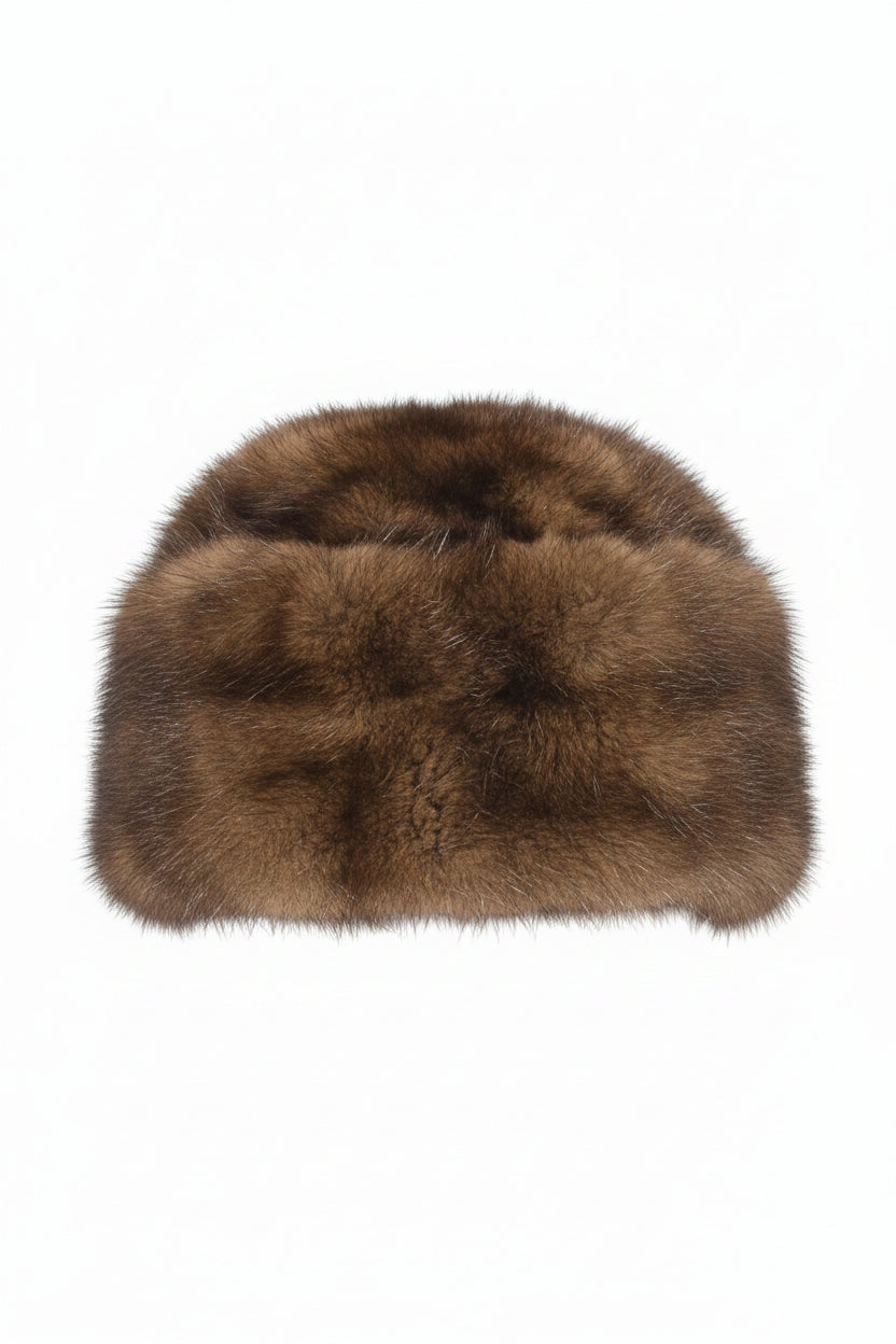 Luxury Vintage Fur Hat Dark Brown