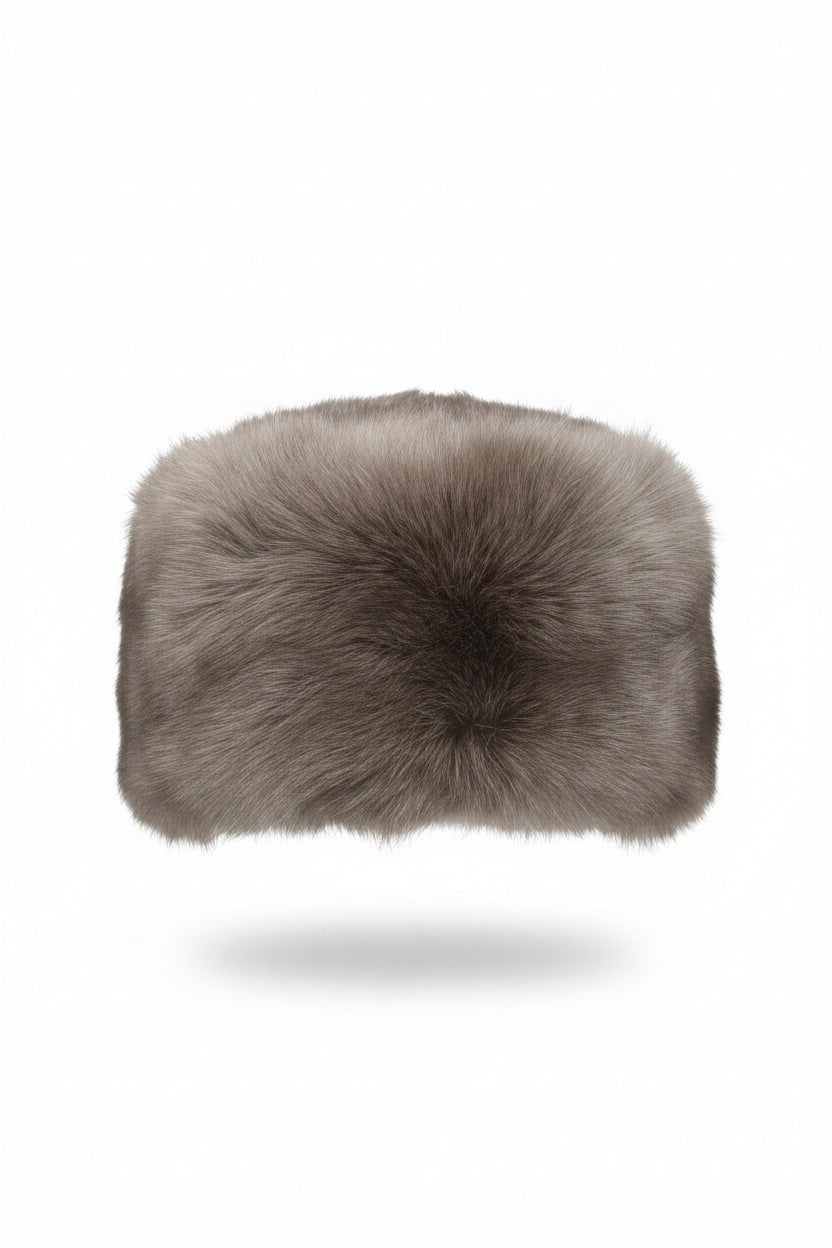 Luxury Vintage Fur Hat Grey Brown