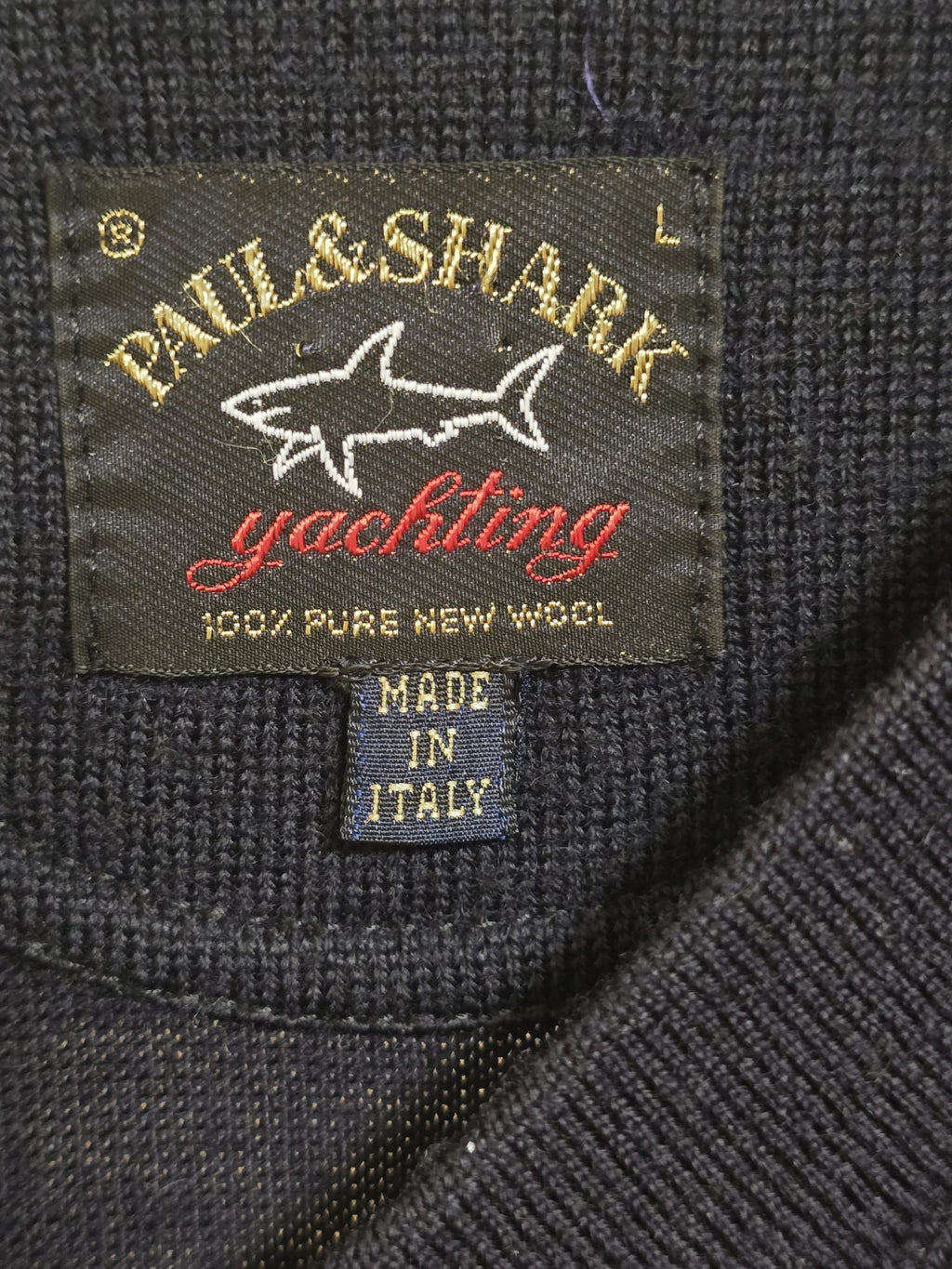 Paul & Shark Yachting Wollpullover – V-Ausschnitt, Navy, Gr. L