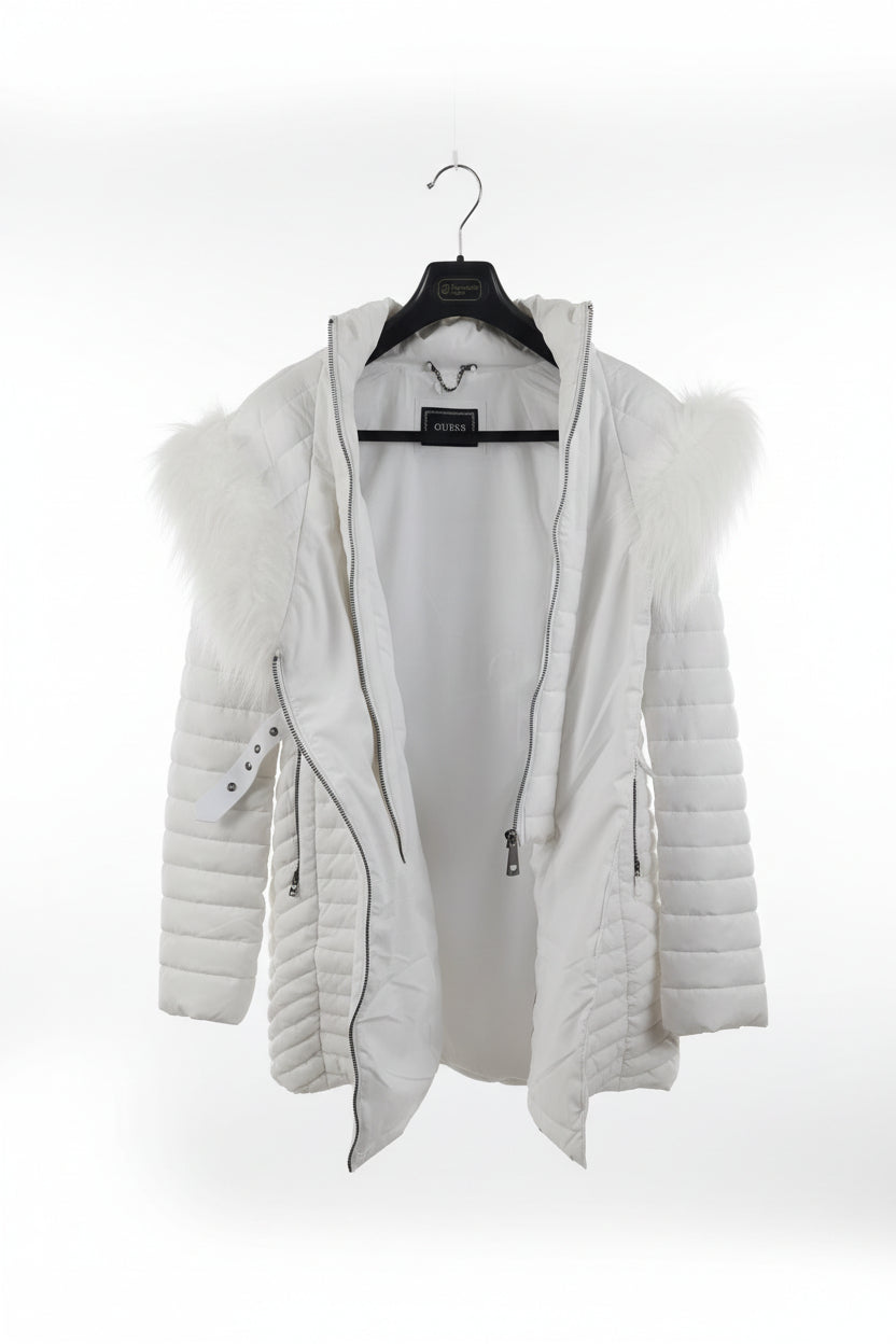GUESS Luxe Winter Jacke Weiss
