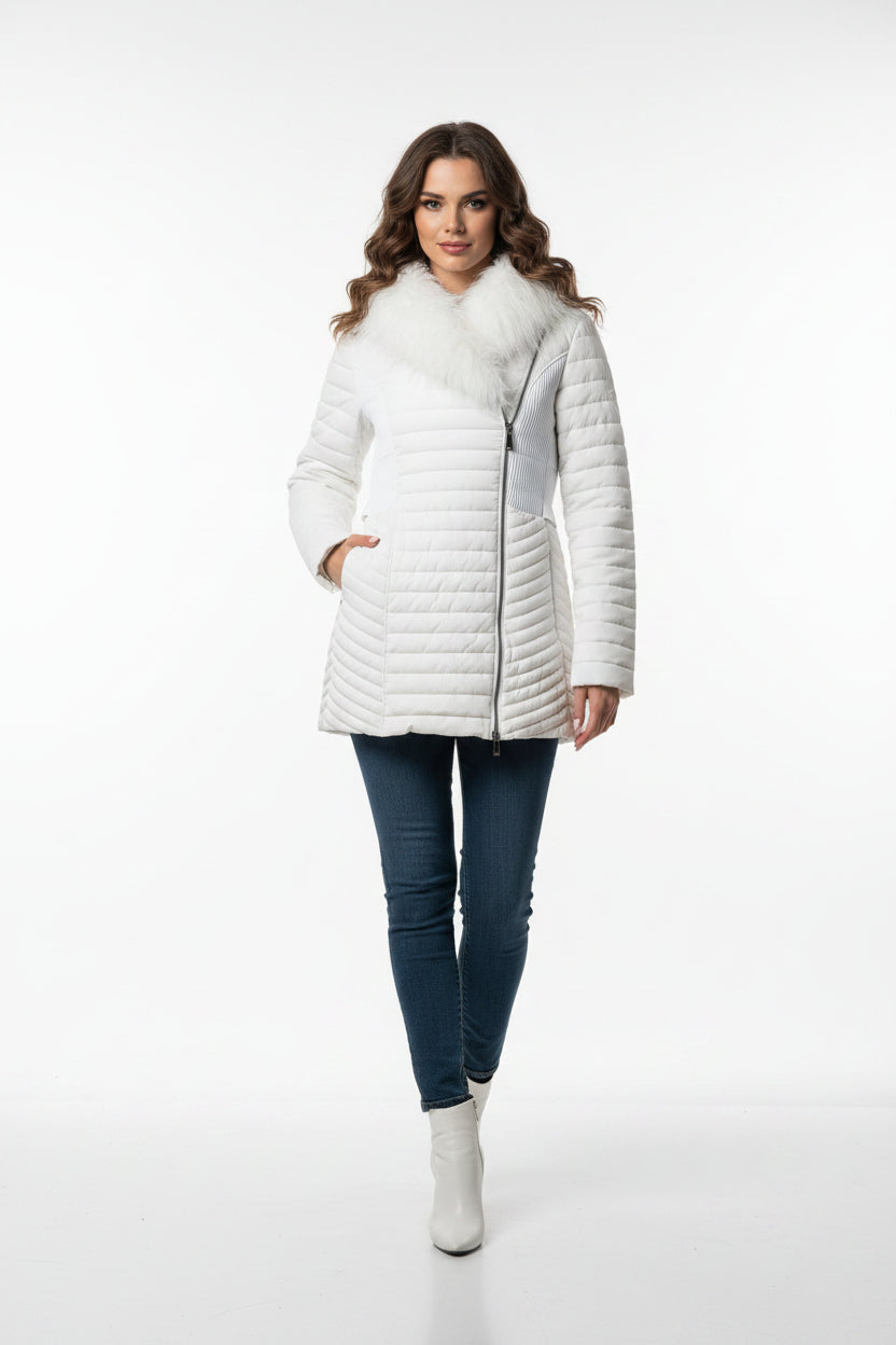 GUESS Luxe Winter Jacke Weiss