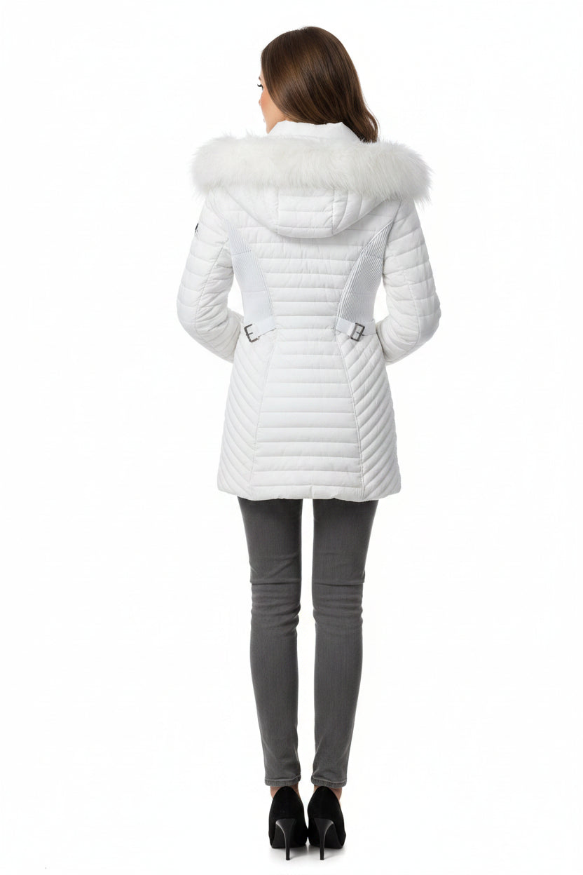 GUESS Luxe Winter Jacke Weiss
