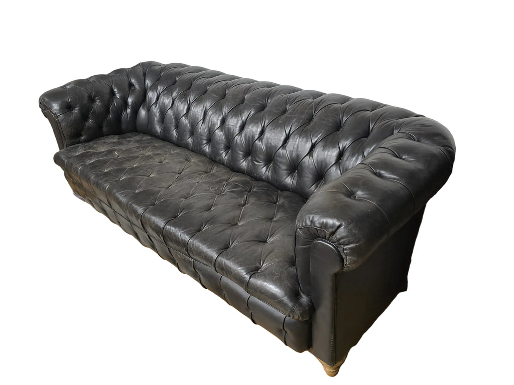 Chesterfield Ledersofa — Vintage Schwarz | British Classic