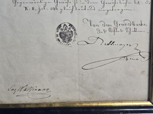 Antikes deutsches handgeschriebenes Dokument von 1849