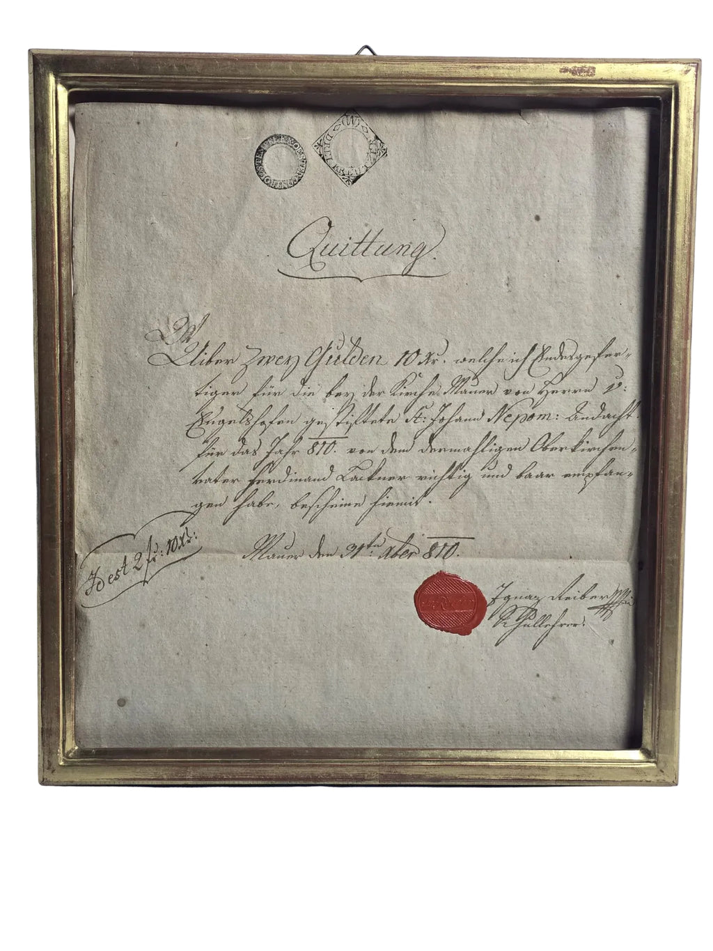 Kirchenquittung Rotsiegel Handschrift 1810